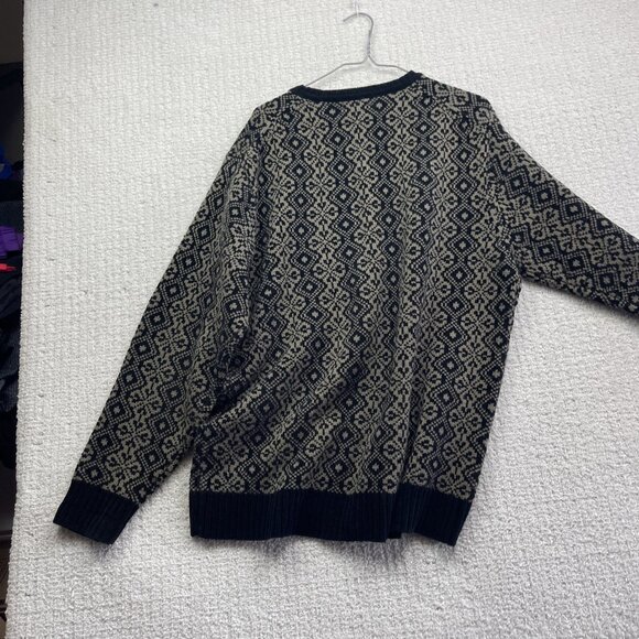 Vintage 90s Pierre Cardin Knit Sweater Mens M Psychedelic Geometric AOP Black - Picture 8 of 10